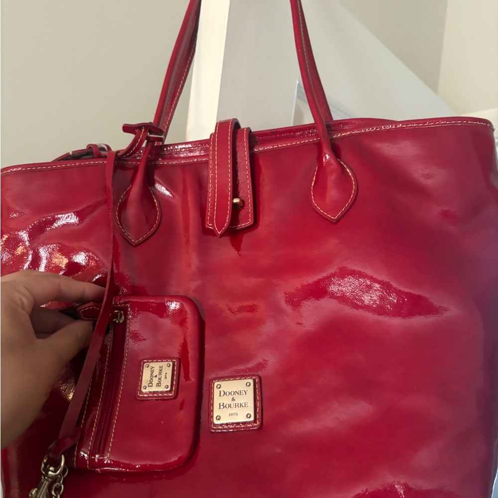 Dooney & Bourke Red Leather Tote Bag